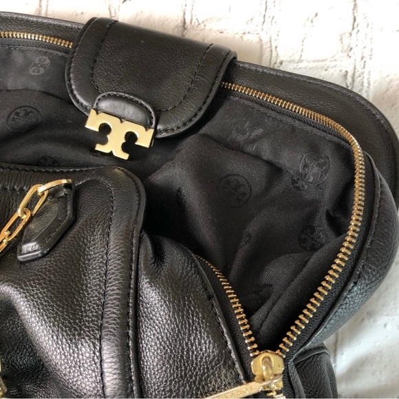 TORY BURCH Sammy Satchel Black Leather with Gold - Picture 8 of 8